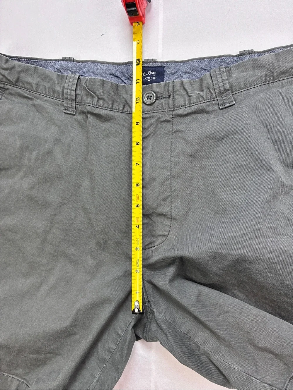 J. Crew Men's Slate Gray/Green Flat-Front Shorts
